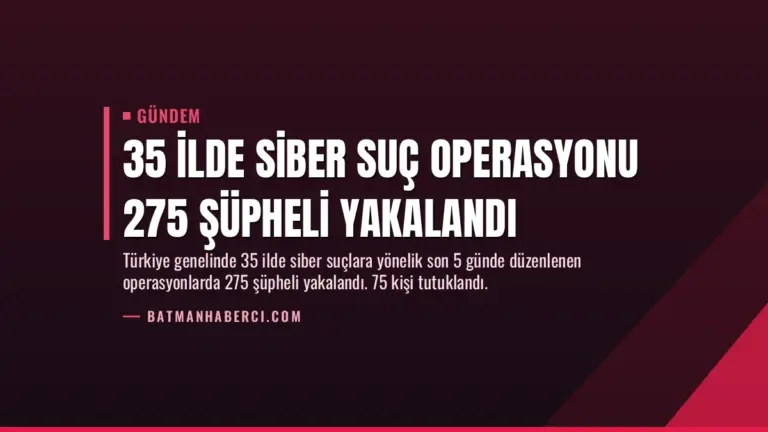 35 İlde Siber Suç Operasyonu 275 Şüpheli Yakalandı