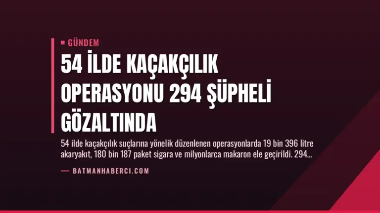 54 İlde Kaçakçılık Operasyonu 294 Şüpheli Gözaltında