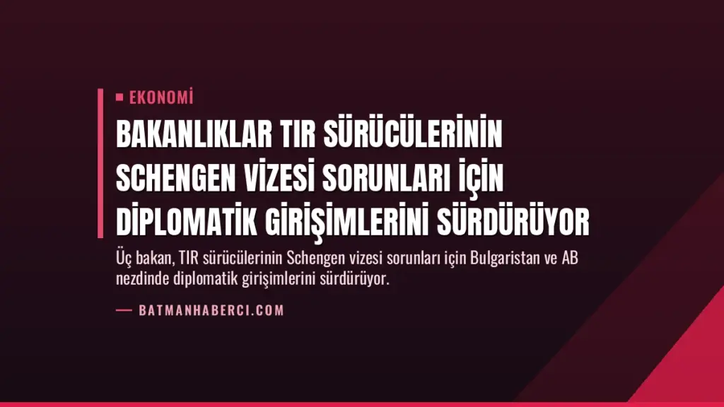Bakanlıklar TIR Sürücülerinin Schengen Vizesi Sorunları İçin Diplomatik Girişimlerini Sürdürüyor