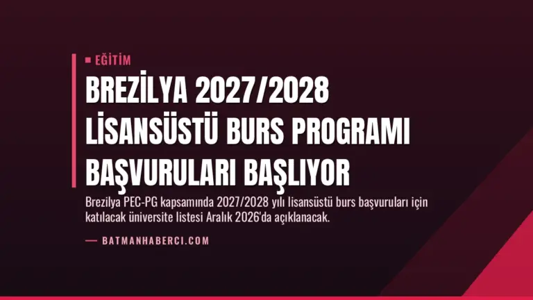 Brezilya 2027/2028 Lisansüstü Burs Programı Başvuruları Başlıyor
