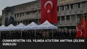 Cumhuriyetin 103. Yılında Atatürk Anıtı'na Çelenk Sunuldu