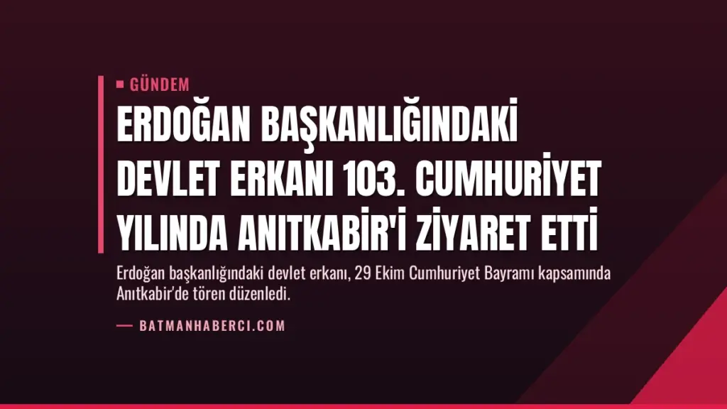Erdoğan başkanlığındaki devlet erkanı 103. Cumhuriyet yılında Anıtkabir'i ziyaret etti