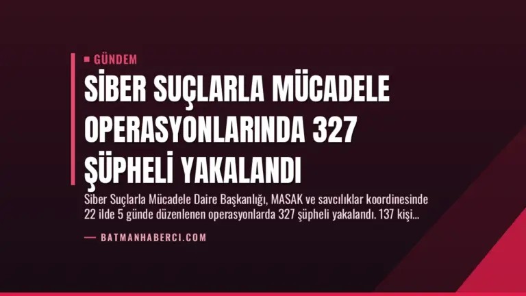 Siber Suçlarla Mücadele Operasyonlarında 327 Şüpheli Yakalandı