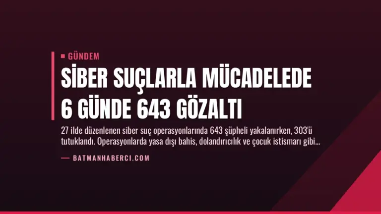 Siber Suçlarla Mücadelede 6 Günde 643 Gözaltı