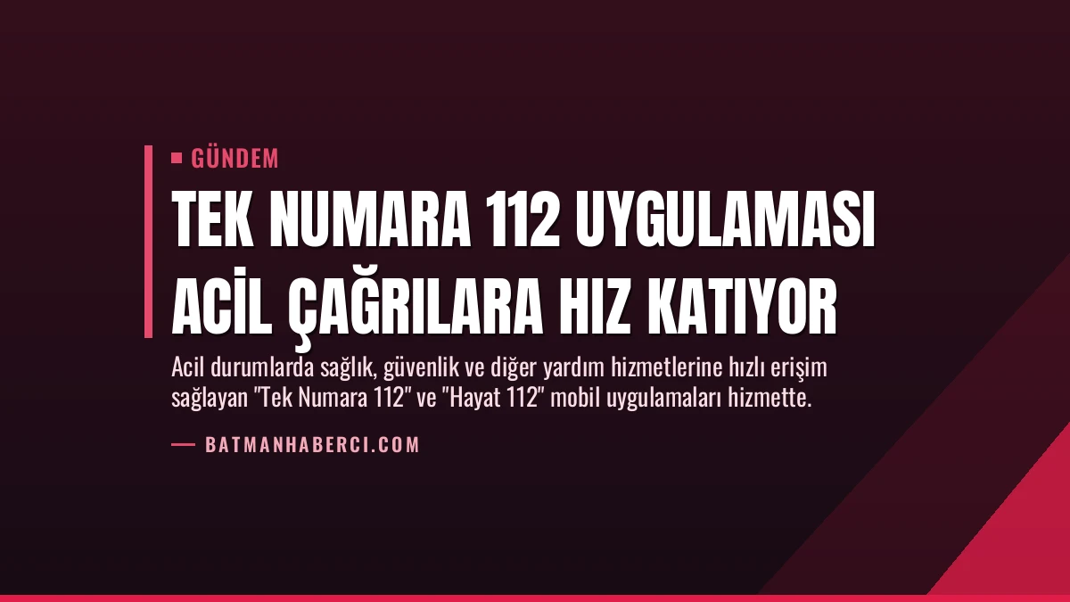 Tek Numara 112 Uygulaması Acil Çağrılara Hız Katıyor