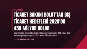 Ticaret Bakanı Bolat'tan Dış Ticaret Hedefleri 2029'da 450 Milyar Dolar