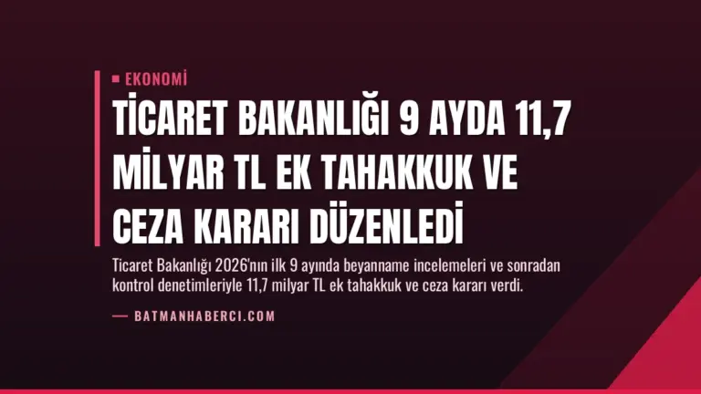 Ticaret Bakanlığı 9 Ayda 11,7 Milyar TL Ek Tahakkuk ve Ceza Kararı Düzenledi