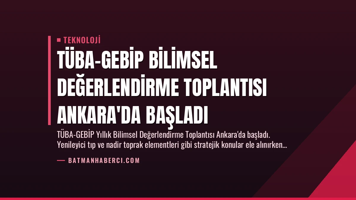 TÜBA-GEBİP Bilimsel Değerlendirme Toplantısı Ankara’da Başladı