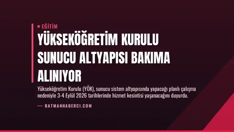 Yükseköğretim Kurulu Sunucu Altyapısı Bakıma Alınıyor